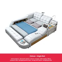 Lit de massage électrique multifonctionnel Tatami Lit doux Chambre principale minimaliste moderne Lit double 1.8m