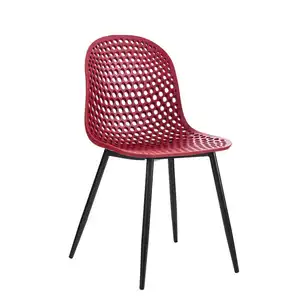 Muebles de exterior y hogar de alta calidad, silla de malla de plástico, asiento de PP, sillas de comedor de plástico