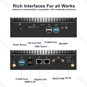 Fanless Mini Pc Core I3/I5/I7 Processor Windows 10/11 Linux Hd Dp 2rs232 Sata 3.0 Dual Band Wifi Bt Industriële Gaming Computer - Product Image 5