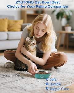 Mangkuk Makanan Kucing Anti Selip dari Stainless Steel 4 Warna Ramah Kumis untuk Anak Kucing - Product Image 6