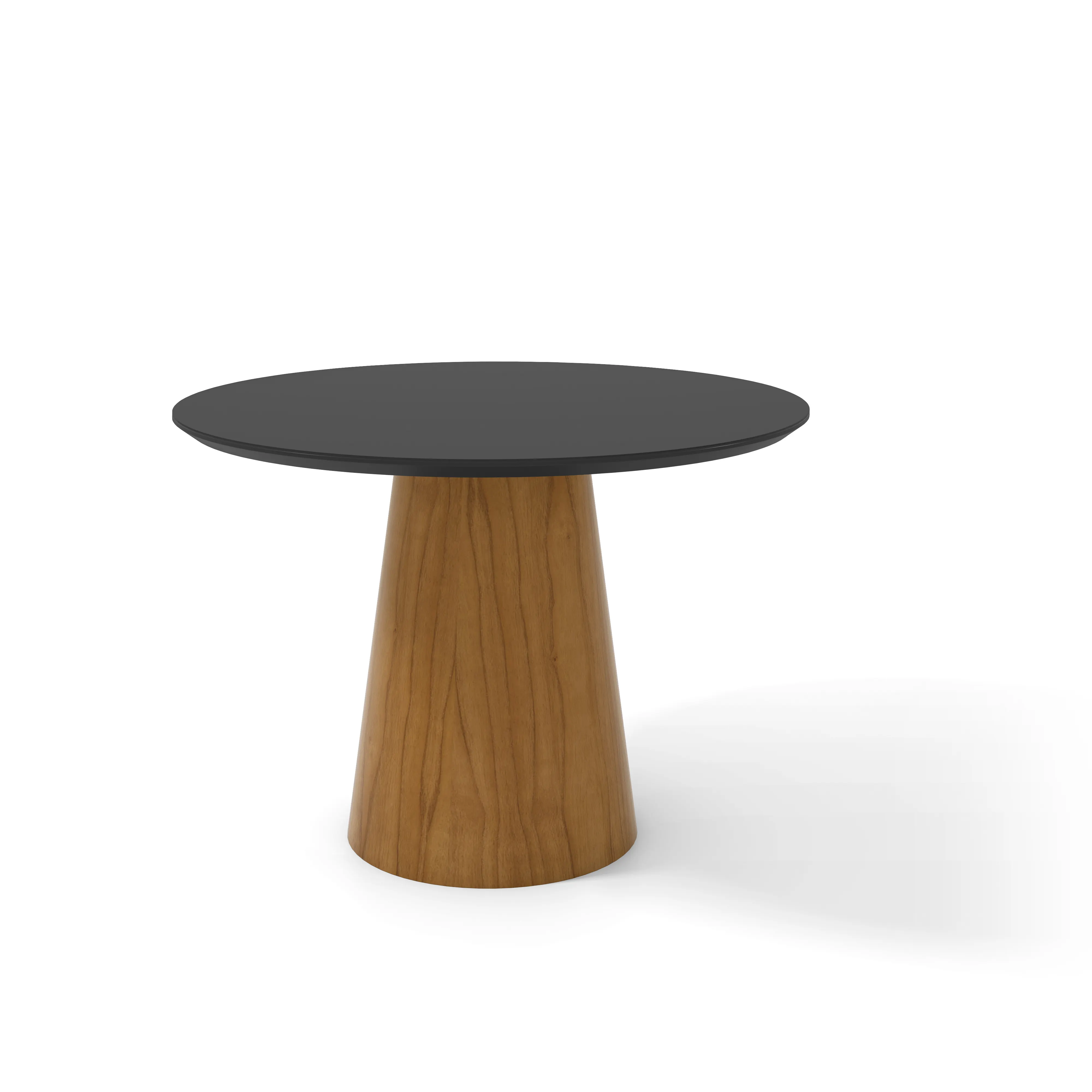 طاولة 1،10 بياتريس سوداء/طاولة مدورة من الماكاداميا - بطاولة من الزجاج بجودة متميزة من الخشب الصلب