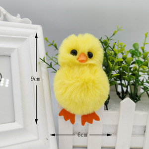 Pendentif sac à breloques femme fille jaune poulet jaune canard fourrure de vison porte-clés à breloques personnalisé - Product Image 4