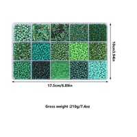 AHAYA Nouveau Kit de Fabrication de Perles en Verre Multicolores Grande Capacité 15 Compartiments pour Accessoires de Bijoux DIY et Rangement