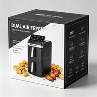 ANBOLIFE OEM&ODM Freidora de Aire Dual No Tóxica de 13L con Pantalla Táctil, 12 Funciones de Cocción con un Toque y Ventana de Visualización, Personalizada de Fábrica