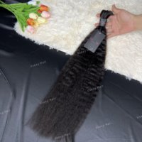 Cabello Humano Virgen Remy Malayo a Granel para Trenzas Afro Yaki Kinky Liso 8A-10A Trama Única HD Transparente para Extensiones de Encaje
