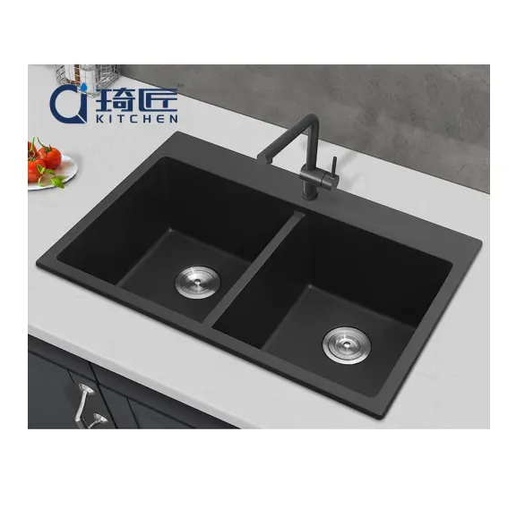 Double Bowl Drop In Kitchen Sink White Drop In Topmount Kitchen Sink Workstation Quartz Sink