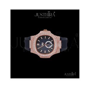 Best Selling Fashion Moissanite Diamond Quartz <b>Watch</b> Women Crystal Decor <b>Waterproof</b> Steel Bracelet <b>Watch</b> Available At Best Price - Product Image 1