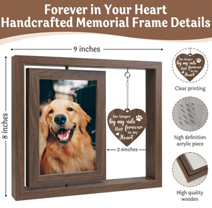 Cadre photo pour animaux de compagnie <span class=keywords><strong>en</strong></span> <span class=keywords><strong>bois</strong></span> moderne double face avec inscription DIY <span class=keywords><strong>en</strong></span> forme de cœur pour chien et chat - Product Image 3