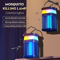Lampe anti-moustiques électrique rechargeable, tue-insectes UV sans fil portable à suspendre pour intérieur, extérieur, camping et nuit