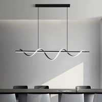 Luminaires Suspendus LED Modernes Spirale Or Noir pour Table Salle à Manger Cuisine Bar Décoration Maison Lustre LED