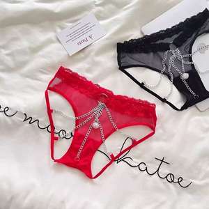 Ensemble de culottes string taille haute pour femmes, en dentelle transparente florale, sans couture, sexy, fines, séchage rapide, respirantes, écologiques - Product Image 4