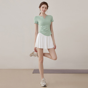 Camiseta de manga corta Lulu personalizada, transpirable, con abertura, deportiva, para ocio al aire libre, talla grande, para <span class=keywords><strong>mujer</strong></span>, ¡la más vendida! - Product Image 6