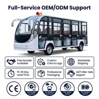 Bus Wisata Listrik 17 Penumpang Nol Emisi Kendaraan Tertutup 5000W 72V Baterai Lithium Motor AC Penggerak Roda Belakang