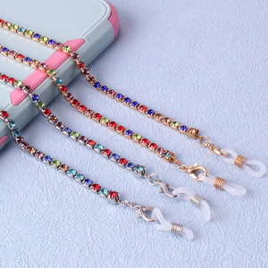 Chaîne de lunettes en alliage métallique avec strass colorés, élégante, pour lunettes de soleil et masque facial - Product Image 2