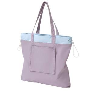 เบลล์แอนด์เลิฟกระเป๋าช้อปปิ้งแบบมีเชือกรูดพับได้ กระเป๋าสะพายไหล่ความจุขนาดใหญ่ สีทึบ ใช้สำหรับซื้อของชำ ซูเปอร์มาร์เก็ต ปิกนิก - Product Image 3