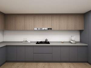 Juego de Gabinetes de Cocina Modernos Pequeños, Completos, a Medida, de PVC/Laca, con Revestimiento de Vinilo - Product Image 5