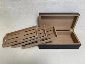 Boîte à cigares en bois noir brillant avec logo personnalisé, étui de rangement de luxe pour cigares, vente en gros d'usine, emballage de cigares, boîte à cigares en bois - Product Image 3