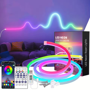 Dải đèn <span class=keywords><strong>LED</strong></span> Neon RGBIC thông minh điều khiển bằng ứng dụng USB 5V, chống nước, nhiều màu sắc, dẻo, dùng cho nhà cửa, đèn Giáng sinh - Product Image 1