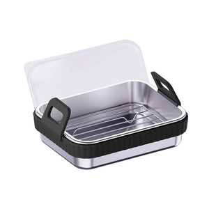 Best-Selling Air Fryer <b>Baking</b> <b>Tray</b> & Mat with <b>Silicone</b> Handles Rectangular Shape for Home Use - Product Image 3