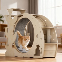 Roue de course interactive intelligente multifonctionnelle en bois de haute qualité, design classique et moderne, pour chat
