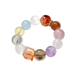 สร้อยข้อมือคริสตัลธรรมชาติทำมือ ดีไซน์ดั้งเดิม ประดับอัญมณีหลายชนิด อเมทิสต์ อะ<span class=keywords><strong>ความ</strong></span>ารีน ดอกไม้กาวแดง หรูหราเบาๆ ให้ความรู้สึกพรีเมียม - Product Image 6