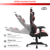 Chaise de jeu ergonomique en cuir PU noir de style course Chaise de bureau de direction inclinable réglable extensible pour les joueurs PC