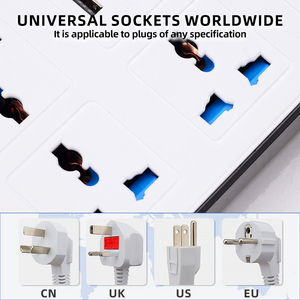 Tuya Smart 6 Gang <strong>Plug</strong> <strong>Adapter</strong> <strong>UK</strong> to Mid East Countries Electric Power Lead Strip US EU AU Standard USB Sockets Table Extension - Product Image 5