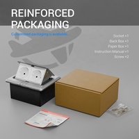 Kit de toma de corriente de suelo empotrada, impermeable, doble toma de corriente, caja protectora, enchufe alemán oculto resistente a manipulaciones, UE