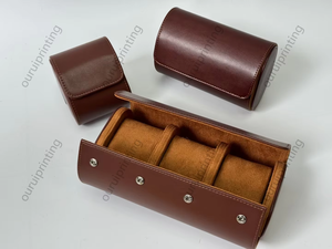 1 to 3 Slots PU Leather Watch <b>Roll</b> Case, Custom Logo Travel Watch Storage <b>Box</b>, Portable Watch Display Organizer for Men, Factory - Product Image 4