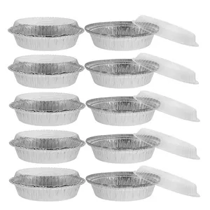 6 7 8 9 12 Inch Round Aluminum Foil Pans With Clear Plastic Lids For Baking