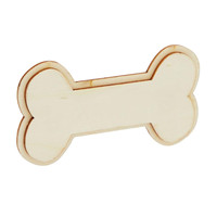 Ensemble de découpes d'impression de patte d'os inachevées tranches de bois vierges forme d'os en bois gravé étiquette de chien en bois