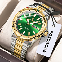 Montre Poedagar de luxe en quartz, acier inoxydable, pour homme, étanche, lumineuse, avec date.