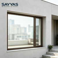 Ventana de Madera Revestida de Aluminio Sayyas W-FL95-IW, Marco Exterior Sin Costuras, Diseño de Hoja Empotrada para Acristalamiento Arquitectónico de Villas Modernas