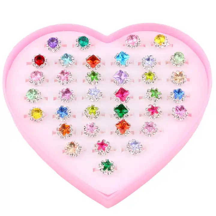 Amazon.com: WATINC 24Pcs Adjustable Princess Pretend Jewelry Rings, Girl's  Jewelry Dress Up Play Toys, Rhinestone Gift Set in Box for Little Girls, No  Duplication Diamond Ring for Children, Party Favors for Kids :