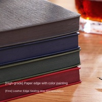 Carnet A5 en cuir souple de haute qualité, reliure thermique, logo personnalisable pour usage professionnel, reliure cousue à la main