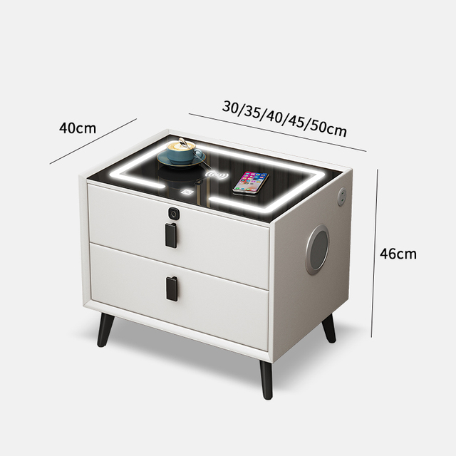 Smart Wood Multifunctional Bedside Table with Minimalist and Modern Design