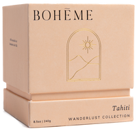 Boîte cadeau personnalisée de luxe en papier rigide beige mat avec revêtement UV, gaufrage et doublure en éponge, pour bougies, avec insert