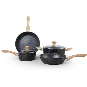 Sartén antiadherente <span class=keywords><strong>de</strong></span> <span class=keywords><strong>granito</strong></span> <span class=keywords><strong>de</strong></span> aluminio con revestimiento <span class=keywords><strong>de</strong></span> mármol antiadherente para <span class=keywords><strong>cocina</strong></span>, sartén profunda con mango <span class=keywords><strong>de</strong></span> efecto madera - Product Image 4