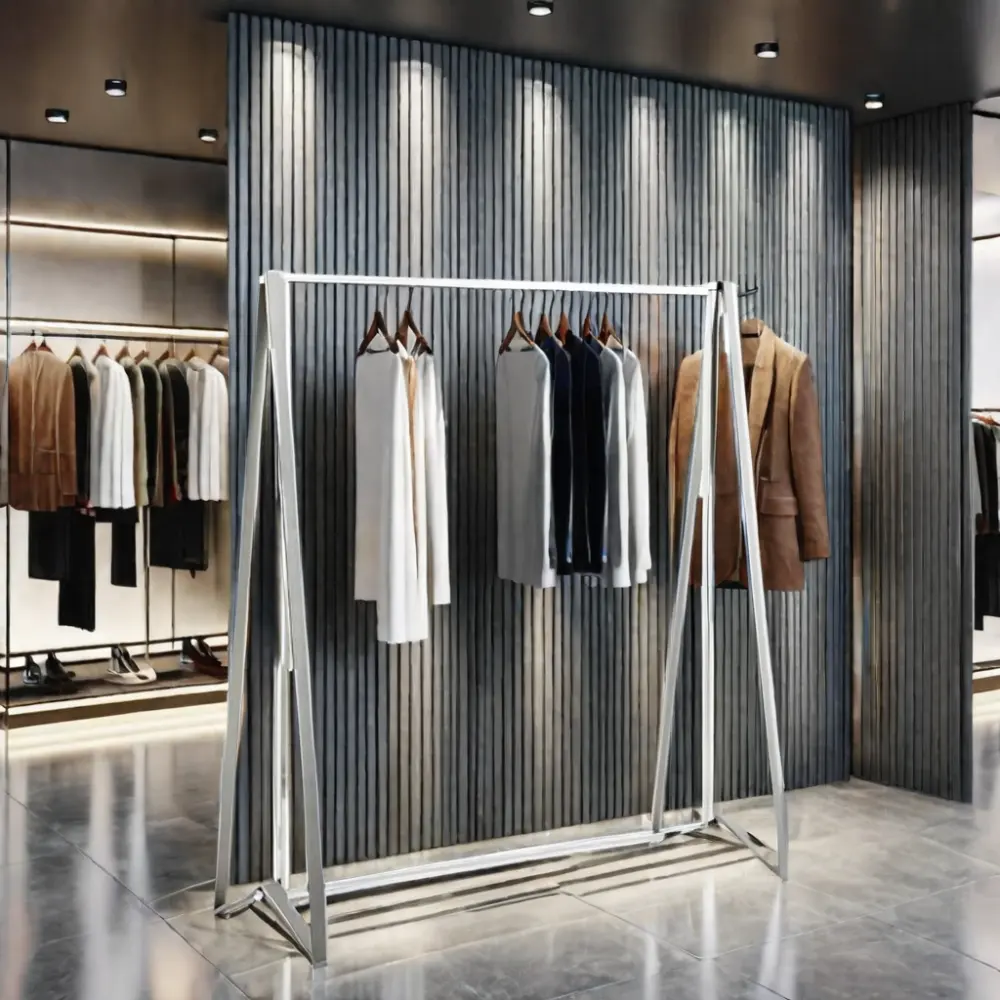 Modern Metal Clothing Hanging Display Rack for Garments for Retail Clothes Shops Display Stand Stylish Furniture