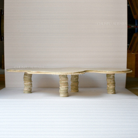Table basse de salon design moderne de luxe européen OEM ODM meubles de maison marbre calcaire pour thé café