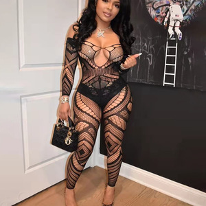 Combinaison <span class=keywords><strong>Sexy</strong></span> une pièce en filet pour femme, sous-vêtements ajourés, camisole, Y2K, vente en gros - Product Image 4