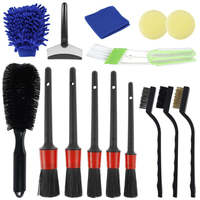 Ensemble d'outils d'entretien automobile multifonctionnel, ensemble de brosses de lavage automobile de qualité supérieure, kit de nettoyage automobile pour l'intérieur et l'extérieur