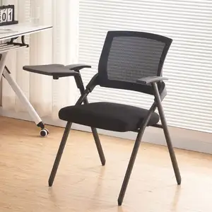 工厂现代家具可移动塑料座垫电脑办公桌椅带金属腿垫