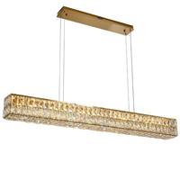 Lustre long en cristal moderne et minimaliste de luxe, idéal pour les restaurants haut de gamme, les tables à manger et les comptoirs de bar