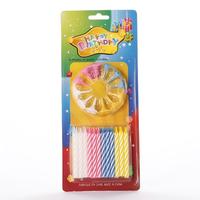 Bougies d'anniversaire en spirale colorées, 24 pièces avec support en forme de fleur pour la décoration de gâteaux, approvisionnement en gros direct