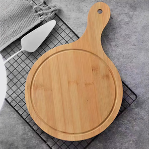 Plat à pizza rond en bambou Celestial Beings 32 36 38 44 cm avec poignée pour restaurant, barbecue, pain, dessert - Product Image 1