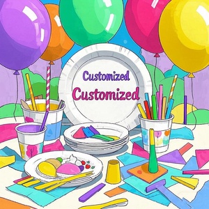 Platos de Papel <span class=keywords><strong>con</strong></span> Diseño de Cuadros y Margaritas, Personalizables <span class=keywords><strong>con</strong></span> <span class=keywords><strong>Nombre</strong></span>, Desechables, Ligeros, para Fiestas de Cumpleaños y Reuniones Casuales en Casa - Product Image 4