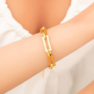 European And American Style <b>Titanium</b> Steel Bracelet Geometric <b>Chain</b> Women's Everyday Wear - Product Image 4