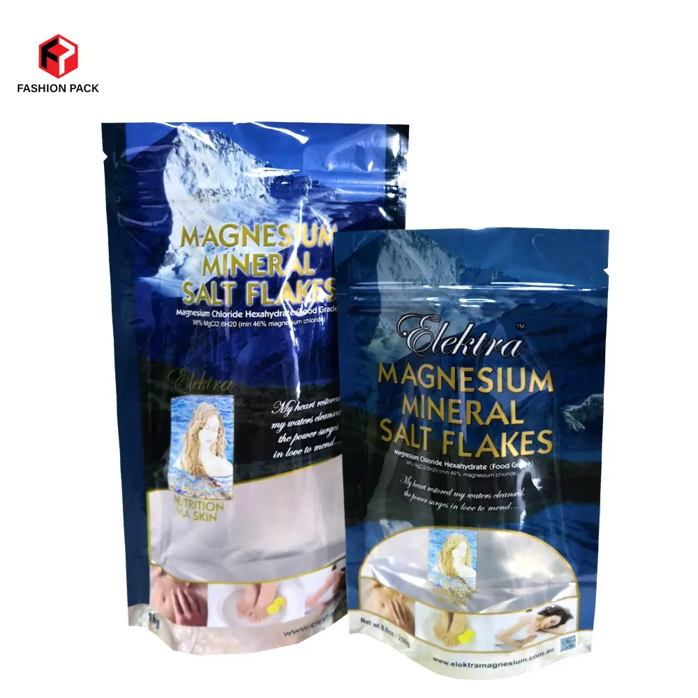 Tùy Chỉnh Thiết Kế Của Riêng Bạn In Đứng Lên Có Thể Niêm Phong Ziplock Túi Nhựa Bath Salt Flake 100 Gam 200 Gam 500 Gam Bao Bì Thực Phẩm Doypack