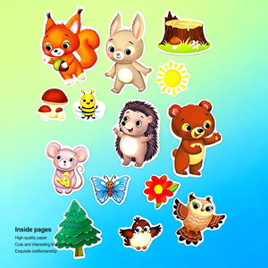 <span class=keywords><strong>Livre</strong></span> d'activités autocollantes pour les tout-petits de 3 à 5 ans, <span class=keywords><strong>livre</strong></span> interactif sur les animaux de la forêt avec un cadeau éducatif préscolaire pour les garçons et les filles - Product Image 4